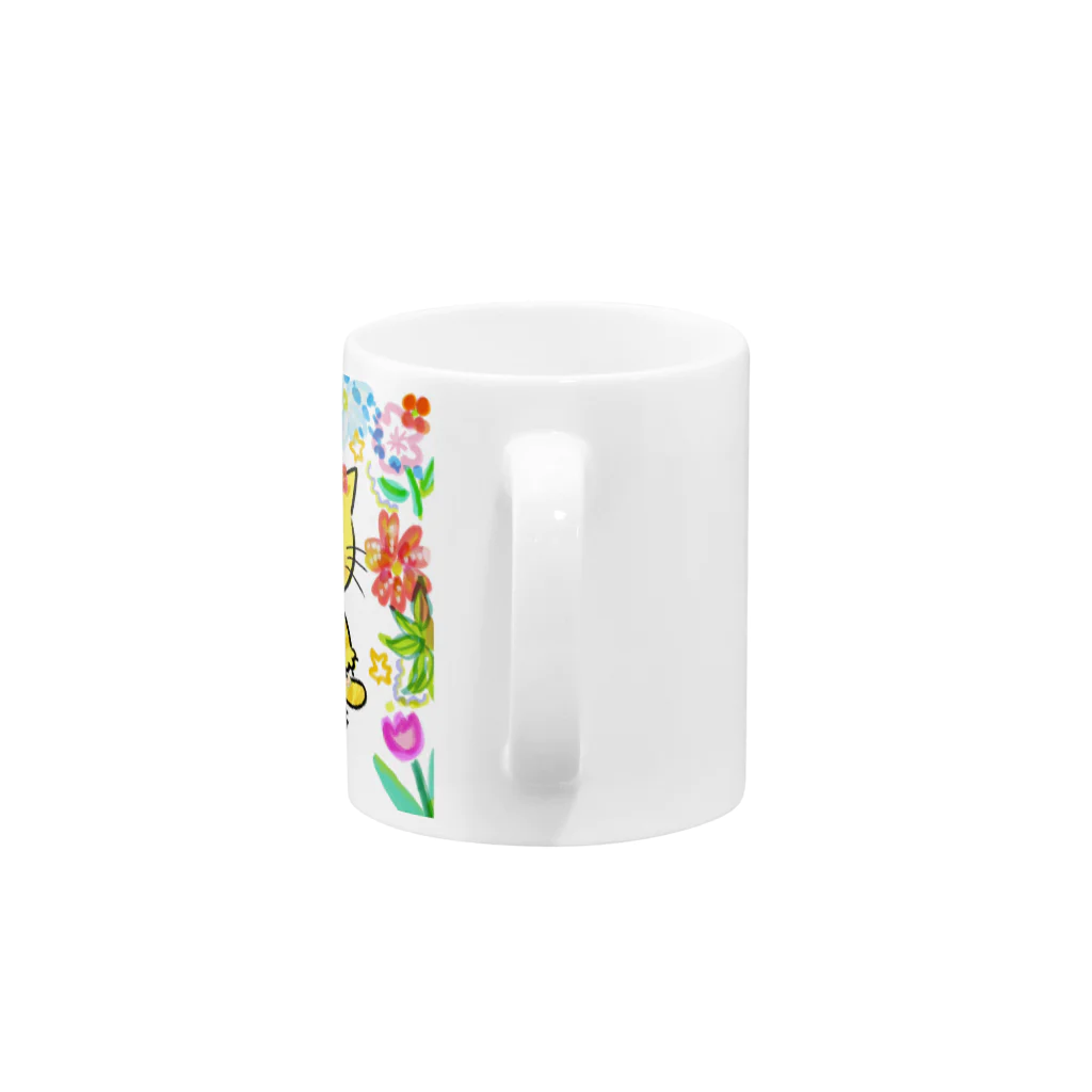 にゃんぴーのお花のうるにゃん（ぜんしん） Mug :handle