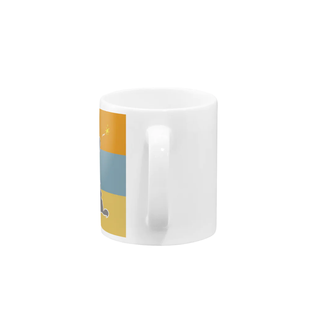 moka landのおはよう、朝だよ！シュナウザー Mug :handle