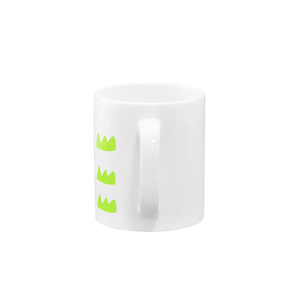 ナマサラダのここ座りなトラ(草原) Mug :handle