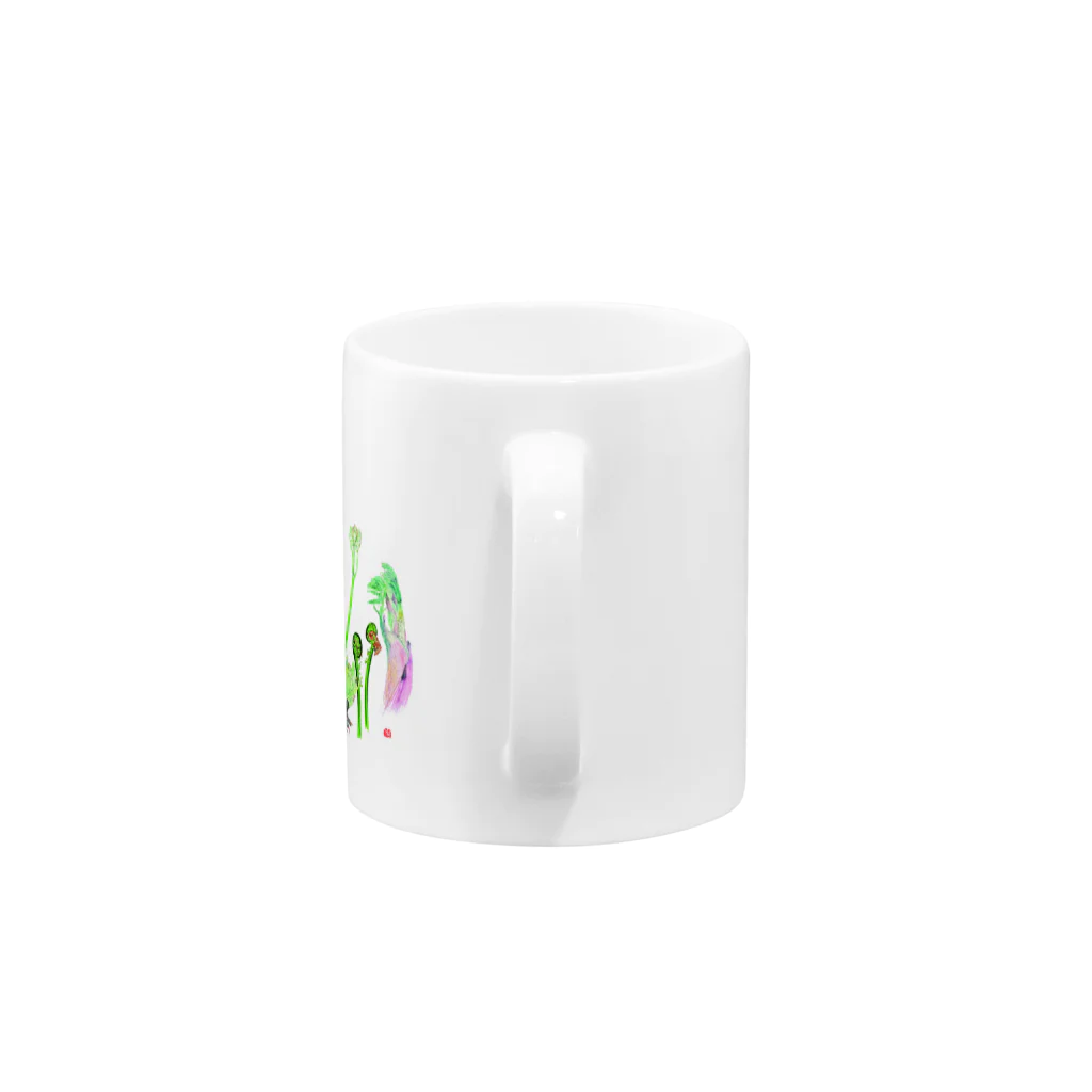 外山康雄　野の花館の山菜集合！ Mug :handle