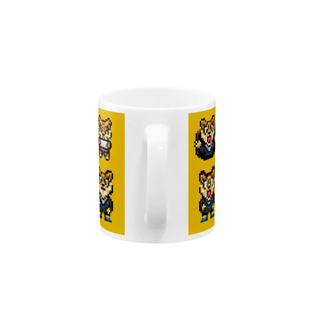 くだらないみち商店の8bit Tiger Teacher しりタイガー　イエロー Mug :handle