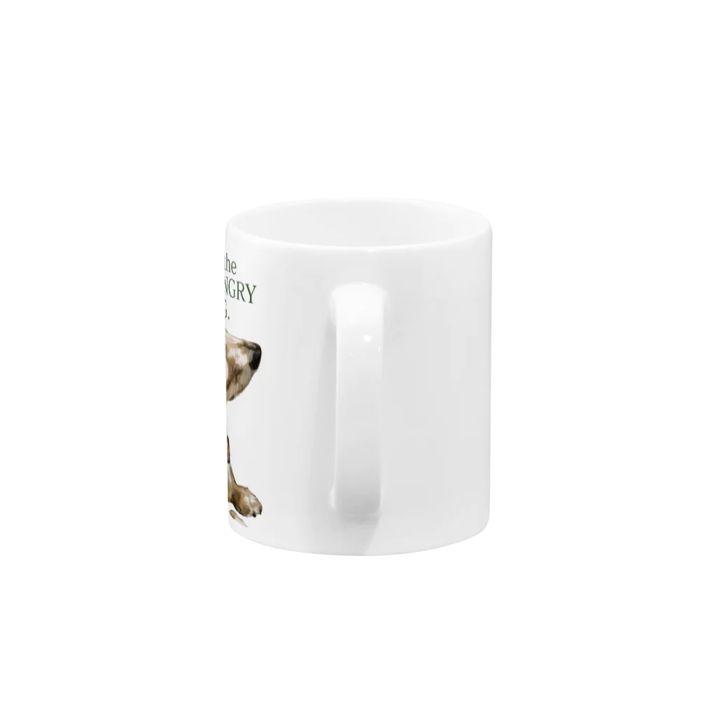 the most "DOG"のhe is the most hungry dog. GREEN Mug :handle