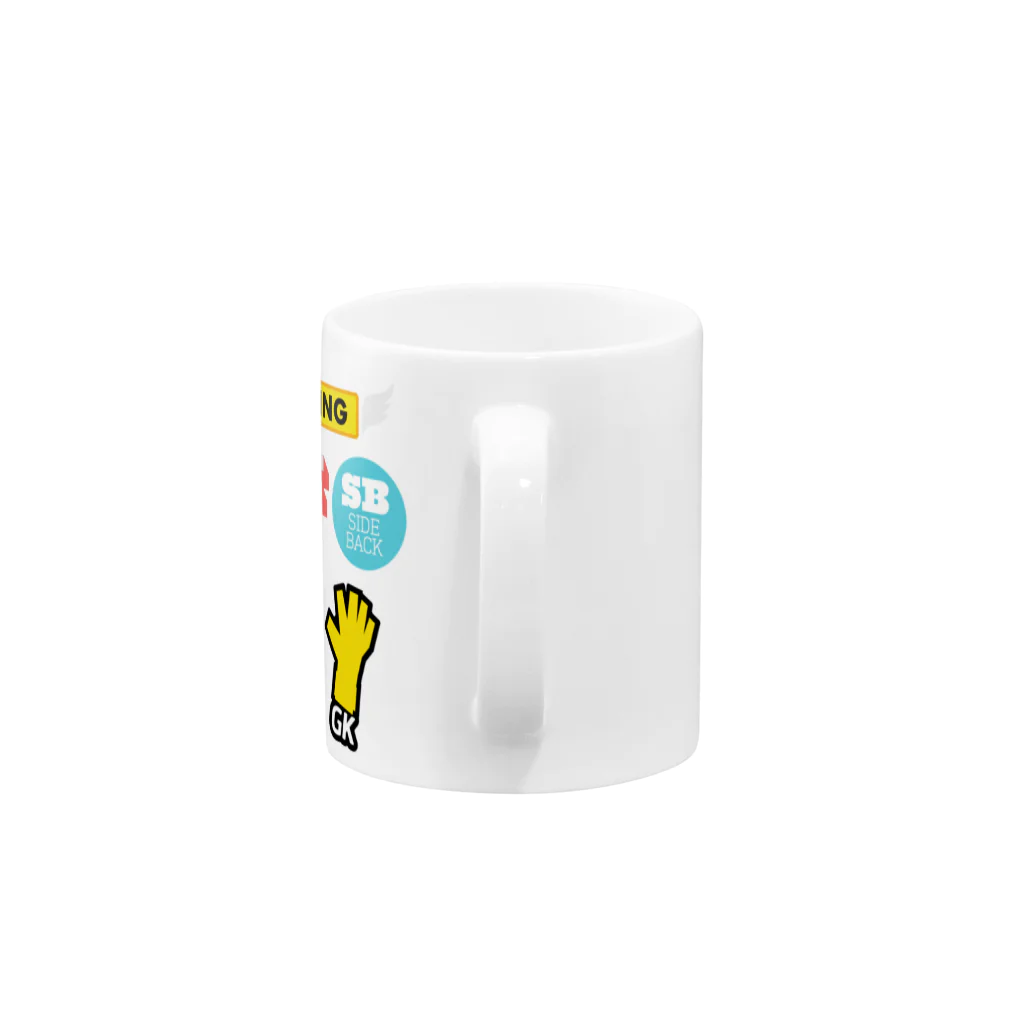 KAWAGOE GRAPHICSのサッカーワッペン Mug :handle