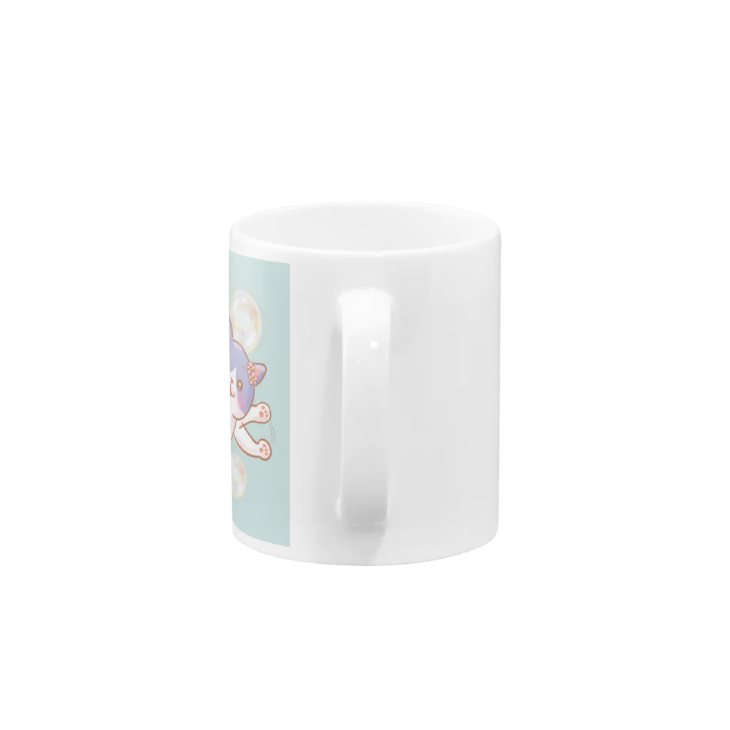 トラとハチワレの腕組みするねこ Mug :handle