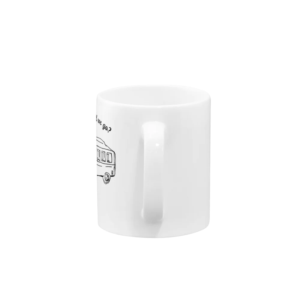 ブルーカメラのシンプルTシャツ屋のワーゲンバスでどこに行こう？ Mug :handle