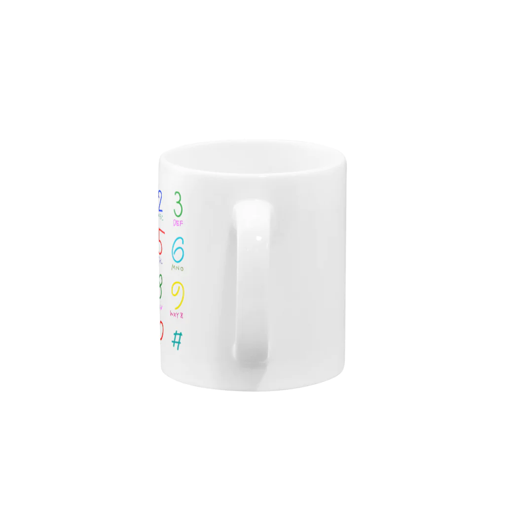 caracoo_design_oのダイヤルパッド(カラフル) Mug :handle