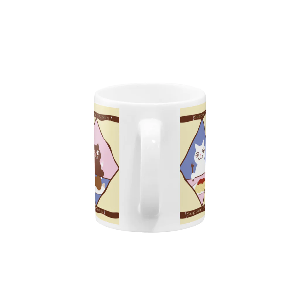 ♡ARCO♡の猫達の晩餐 Mug :handle