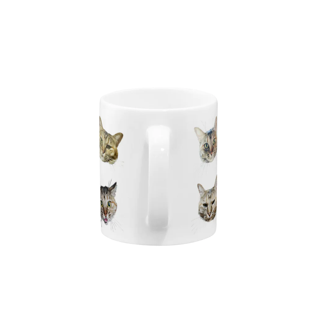 ヒカリタケウチのひげのながいねこ Mug :handle