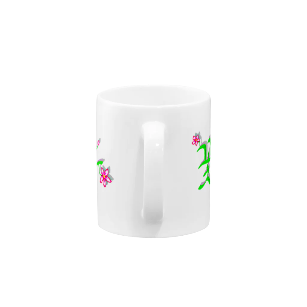 LalaHangeulの花咲く花道だけ歩こう　ハングルデザイン Mug :handle