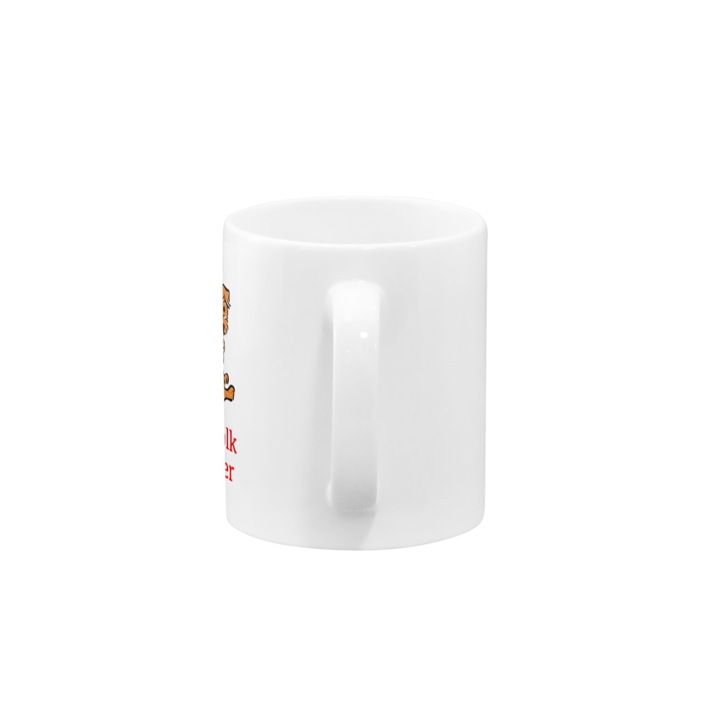 TOMOS-dogのふりむき犬（ドット）ブラタン Mug :handle