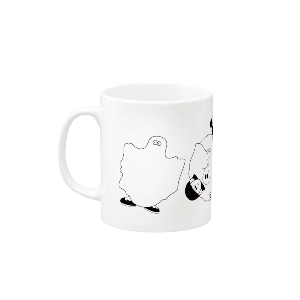 ma5me のおばけma5me集合しましたマグカップ Mug :left side of the handle