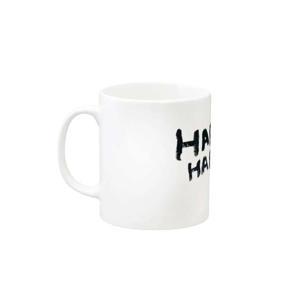 カエルがモチーフの世界にひとつだけのオリジナルデザイングッズのHAPPYカエル Mug :left side of the handle