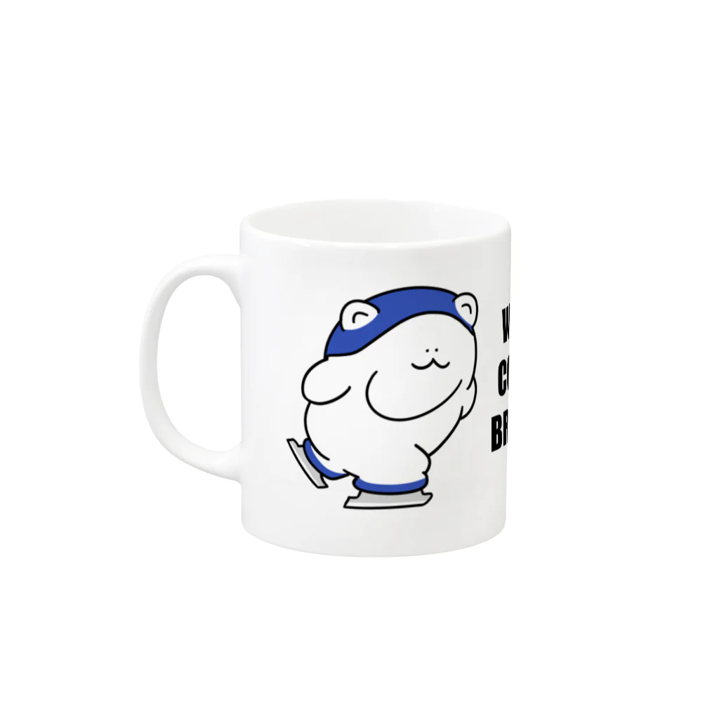 SleepingMuseumのWINTER COFFEE BREAKUMA Mug :left side of the handle