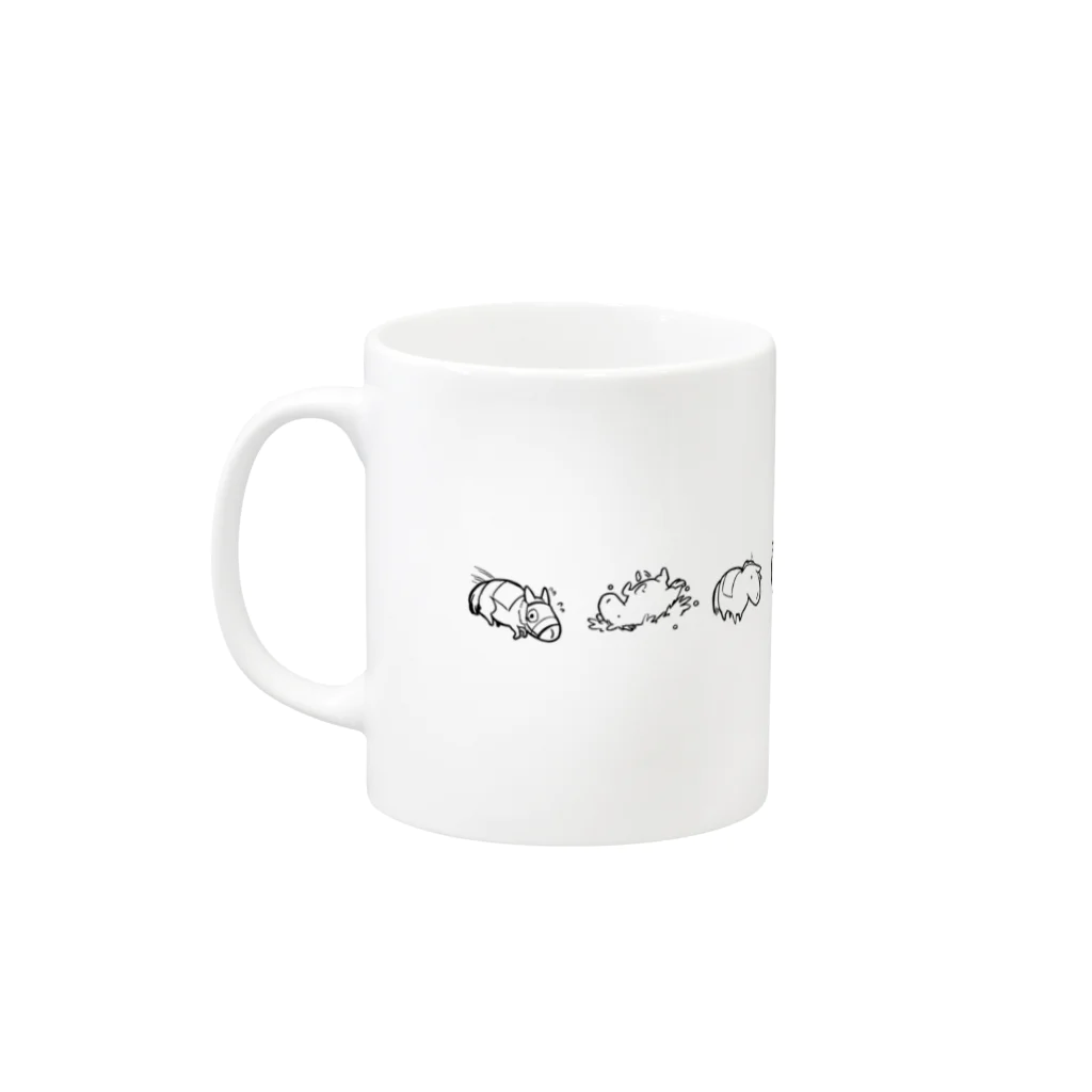 ナトのUMAモノクロ Mug :left side of the handle