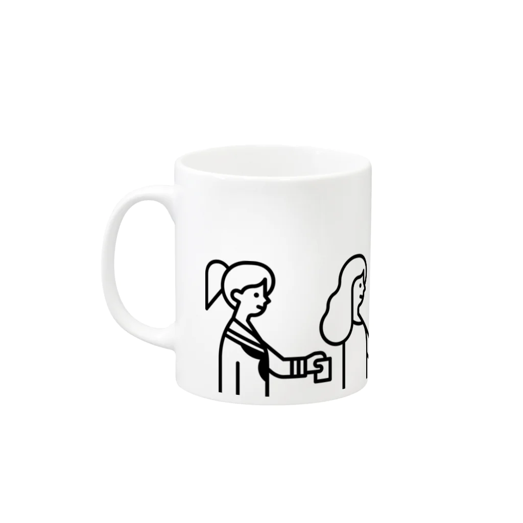 投票所はあっち→プロジェクトのPEOPLE マグカップ Mug :left side of the handle