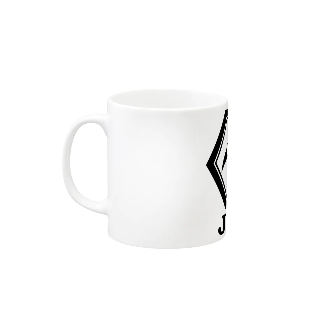 雁花工房（寄付アイテム販売中です）のハクガン家紋（頭文字）寄付付き Mug :left side of the handle