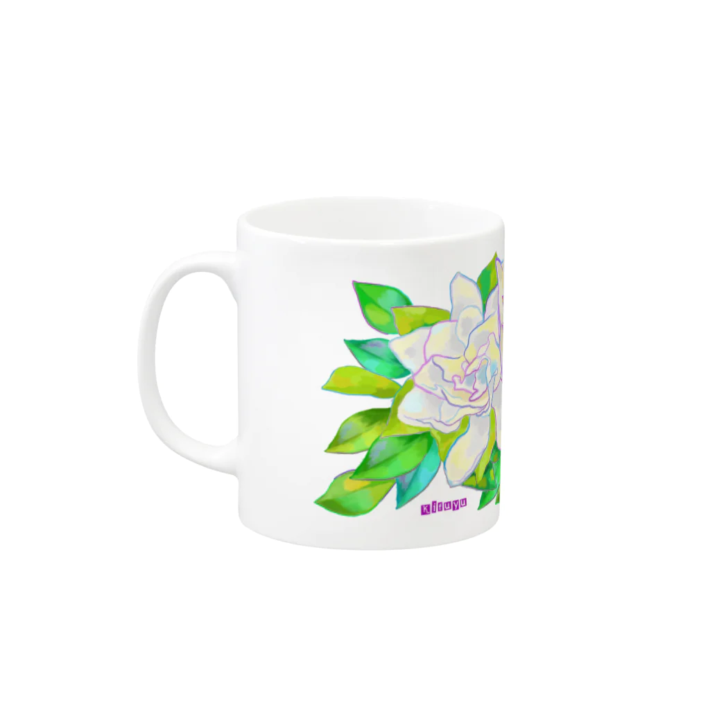 KifuyuのFlower cat Mug :left side of the handle