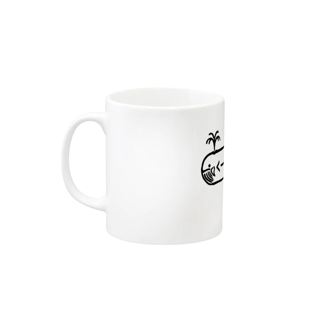 Rook'sVisionのくーじら(ゆるめ)[黒] Mug :left side of the handle