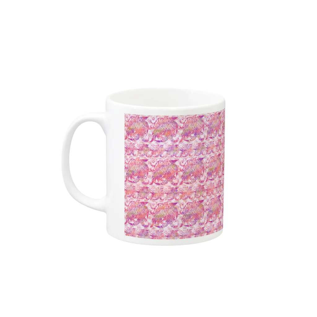 ❀花狐庵❀-HanaKoAn-の「百歳」Series * RoseFox pink Mug :left side of the handle