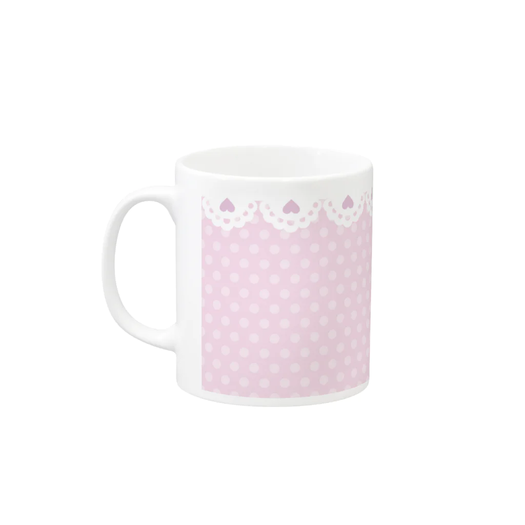 ♡らぶうさ♡のらぶうさ　ラブリーDay♡ Mug :left side of the handle