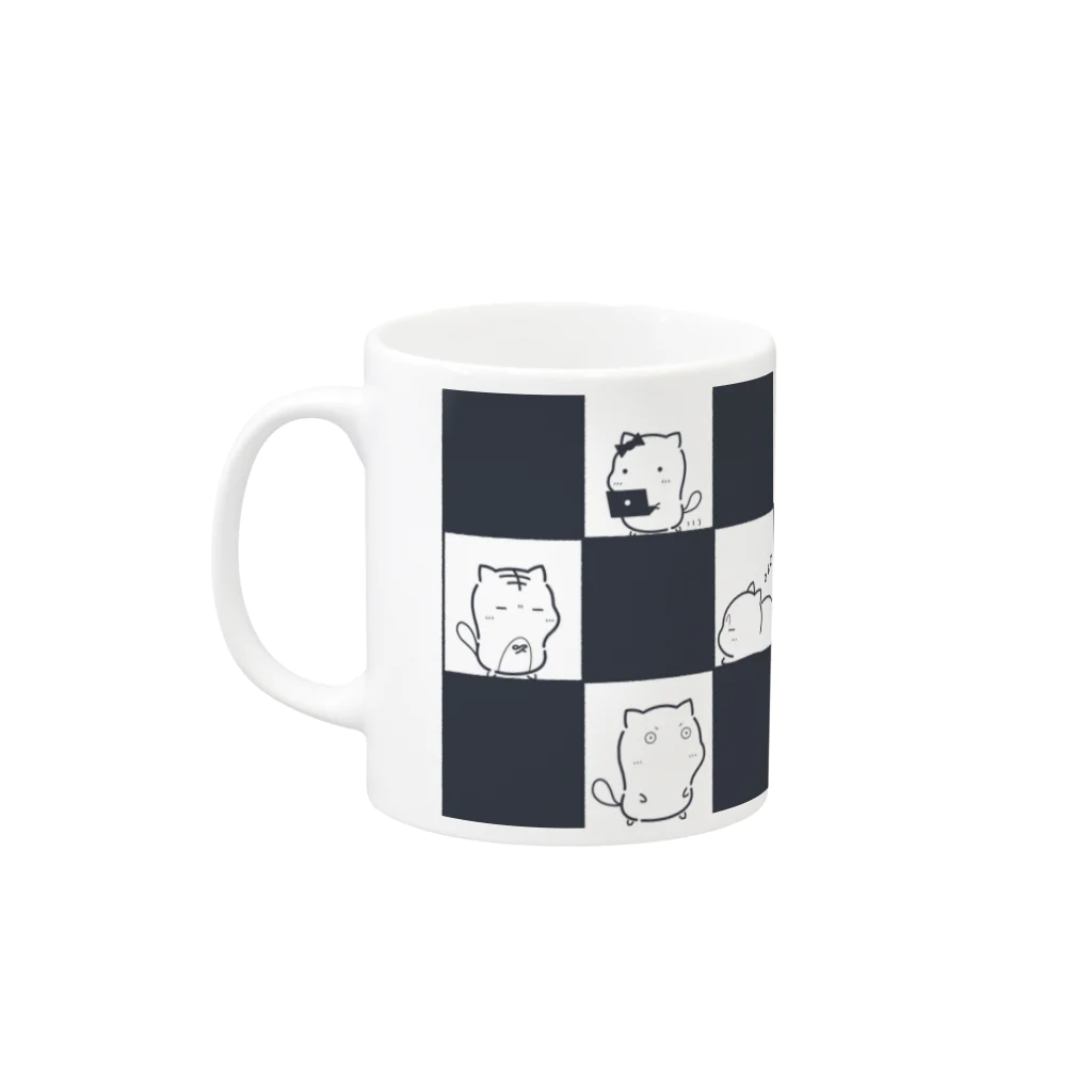 もちねこはサラリーニャンのもちねこマグカップ Mug :left side of the handle