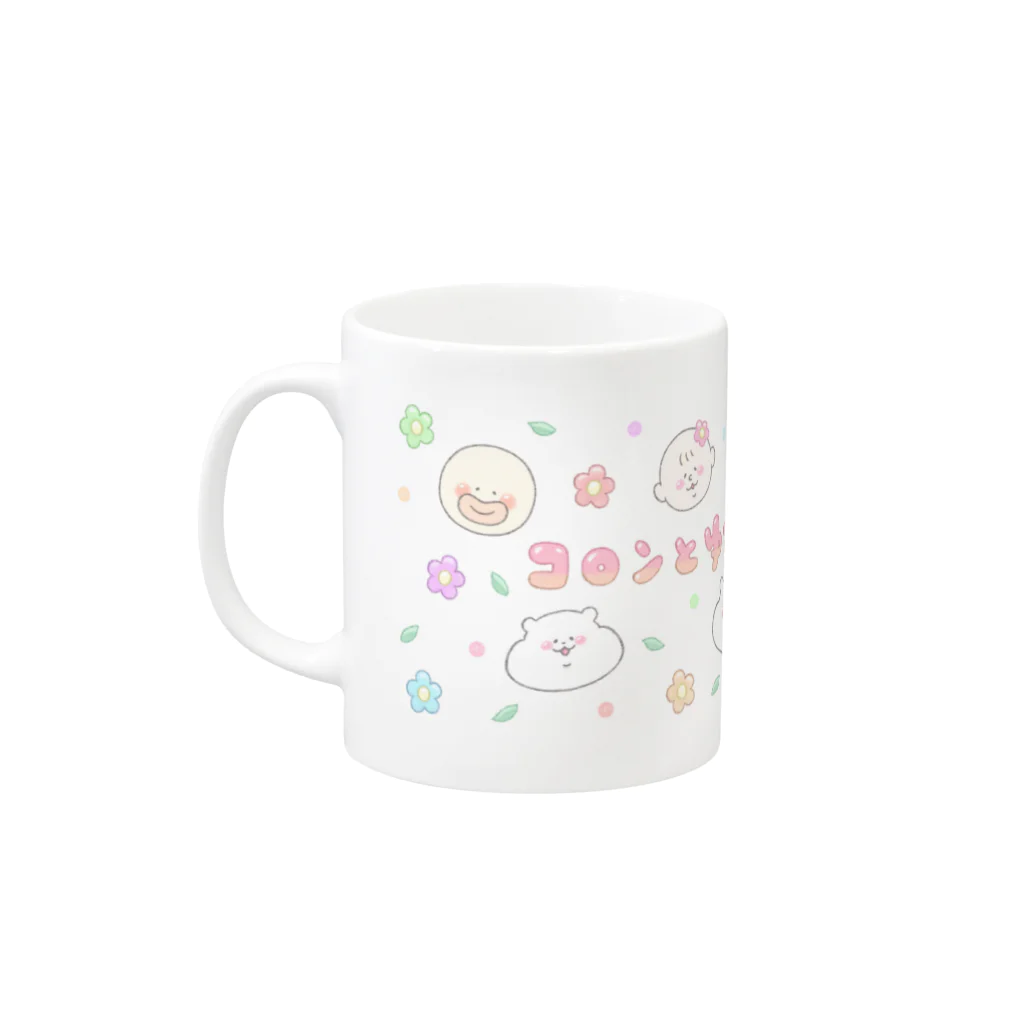 BARUのお店🌷のコロンとゆかいな仲間たち大集合！！ Mug :left side of the handle