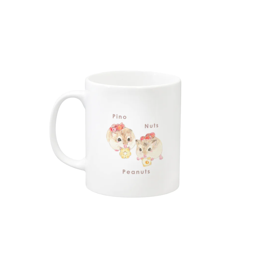 ハムスター　TORO Cafe（とろカフェ）のとろろんと仲間たち Mug :left side of the handle