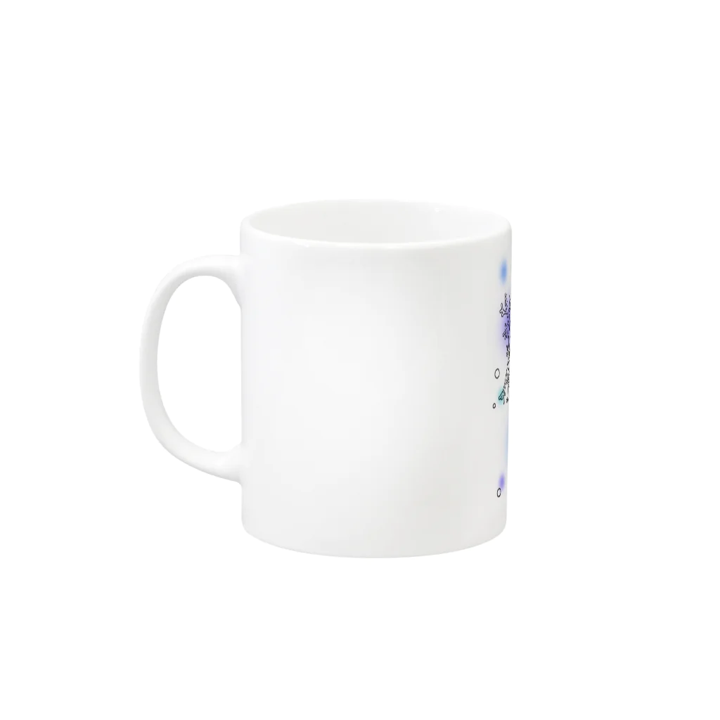 栗坊屋のリーフィーシードラゴン　ポワポワ付き Mug :left side of the handle