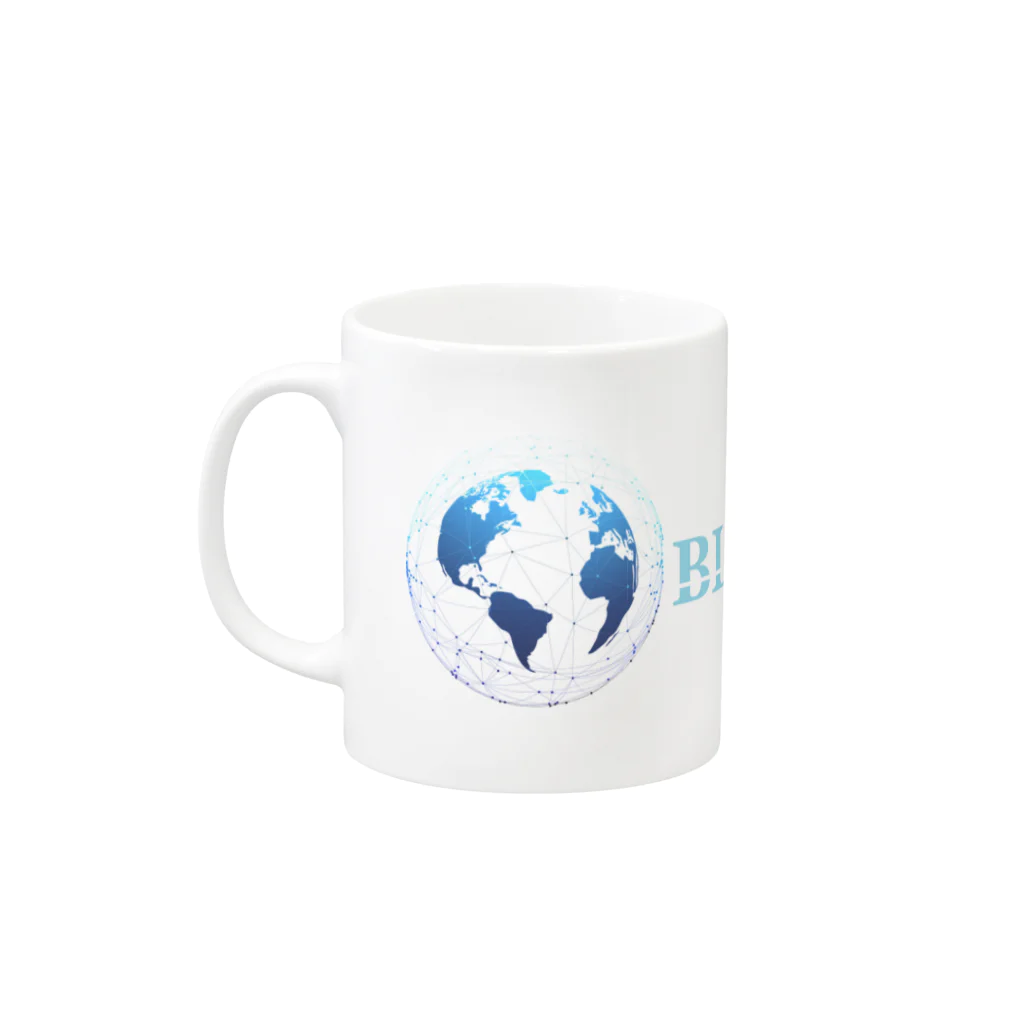 BBdesignのブロックチェーン BLOCKCHAIN Mug :left side of the handle