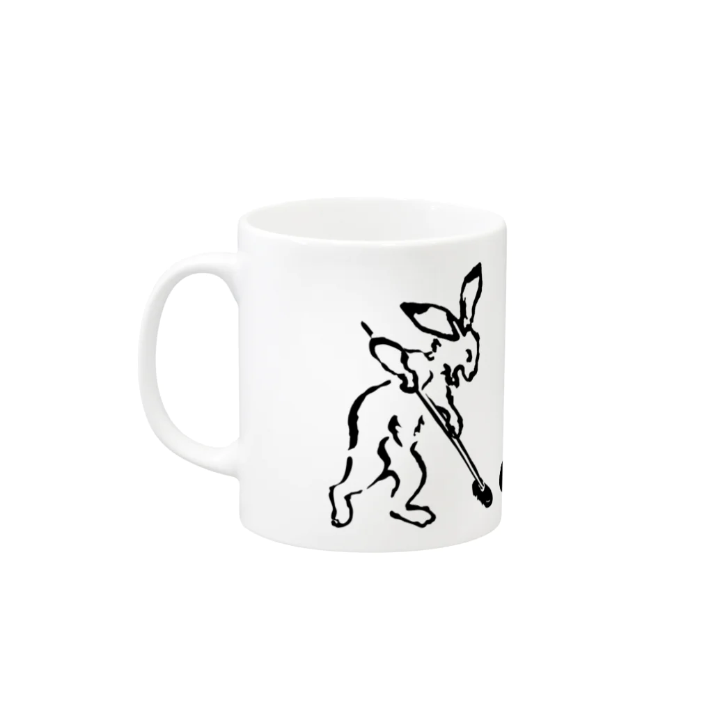 モルTの鳥獣戯画　ウサギカエル　カーリング2018春夏モデル Mug :left side of the handle