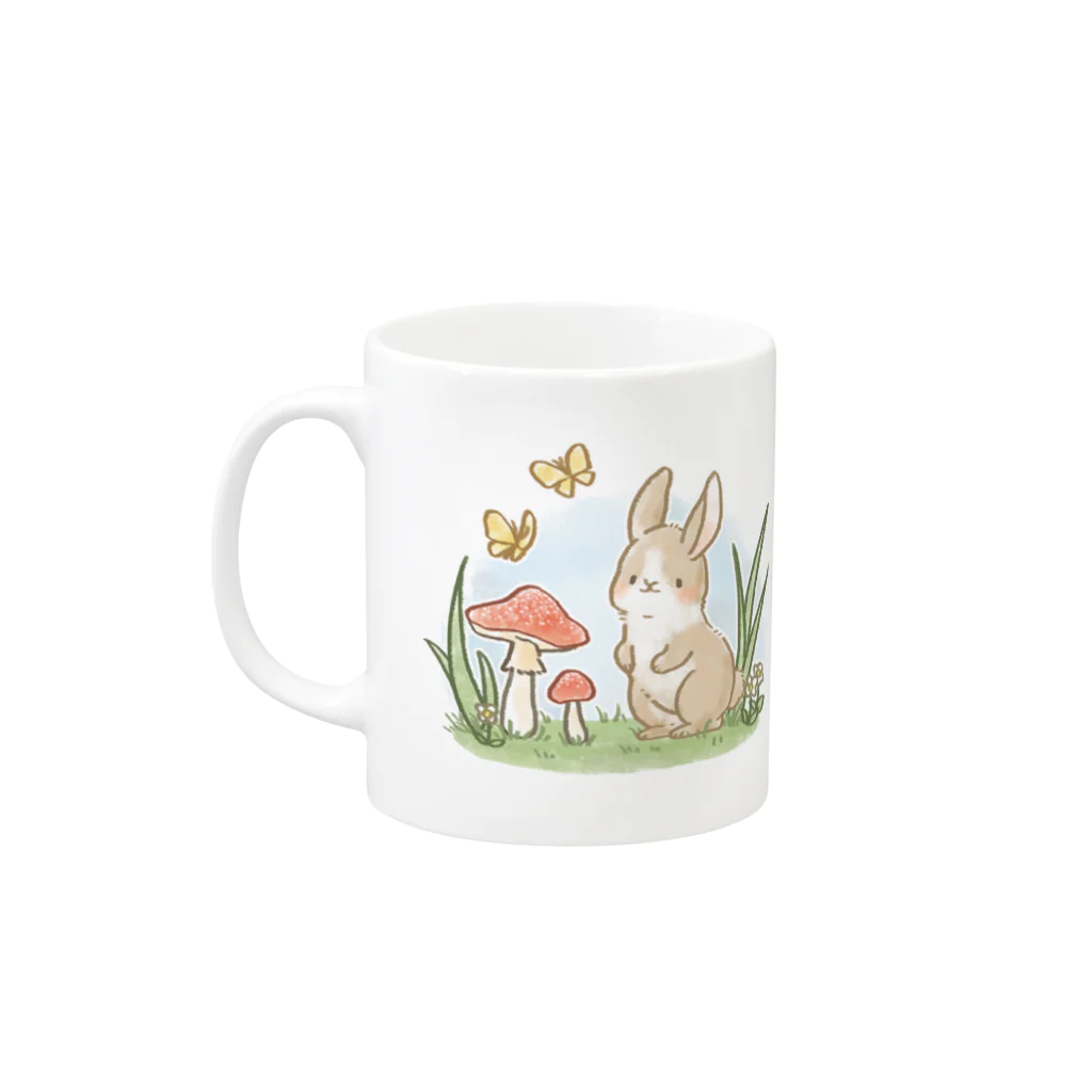 とりたひなこのきのこの森 Mug :left side of the handle