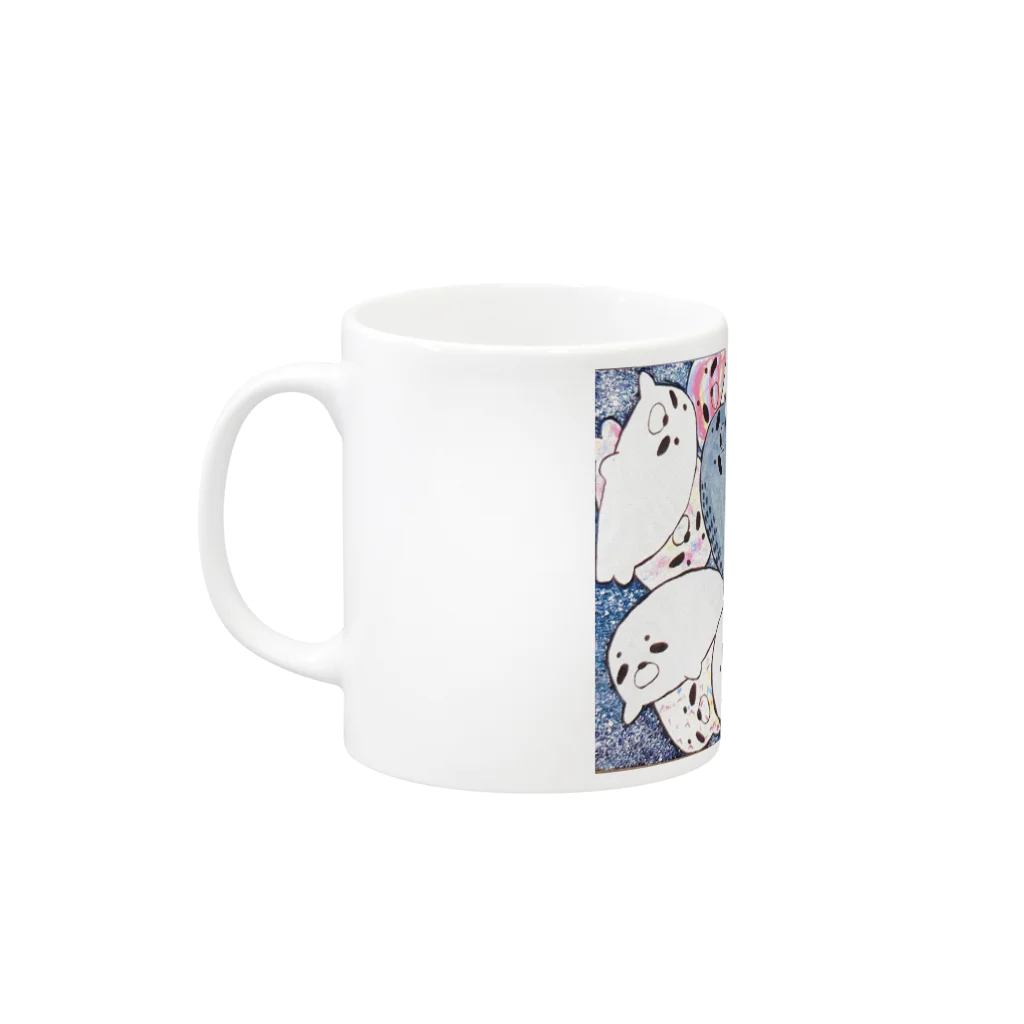 なんかの店のあざらしちゃんの絵 Mug :left side of the handle