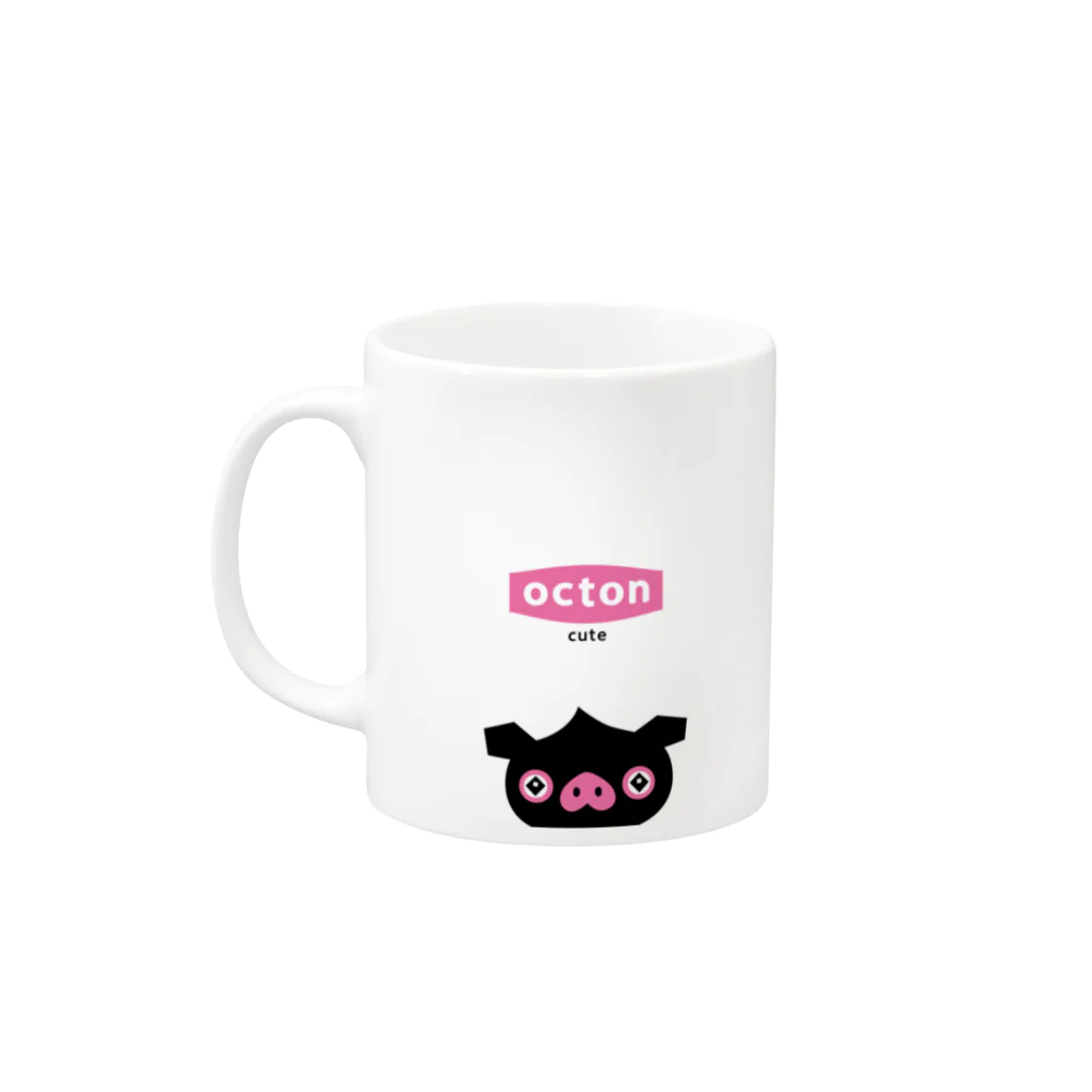 はちエンピツのocton #cute Mug :left side of the handle