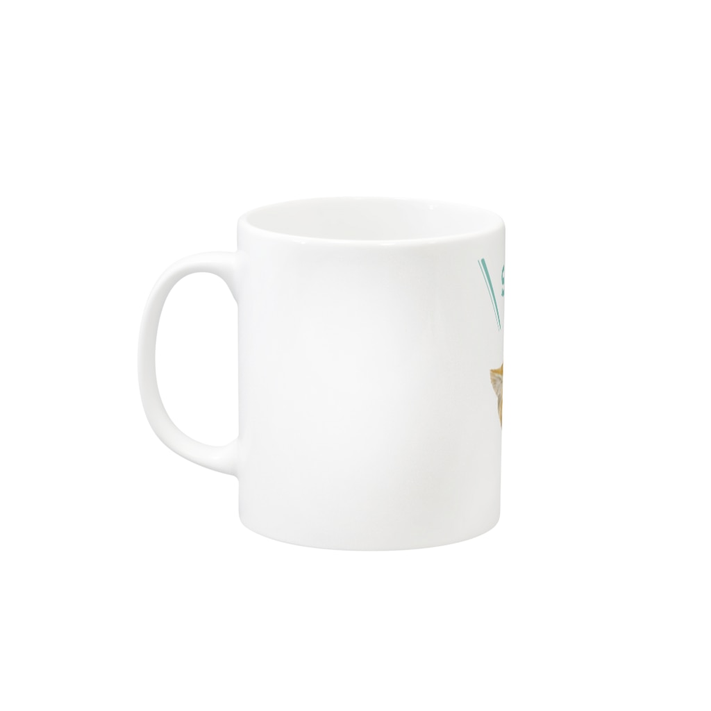 kitaooji shop SUZURI店のシャーするスナネコ Mug :left side of the handle
