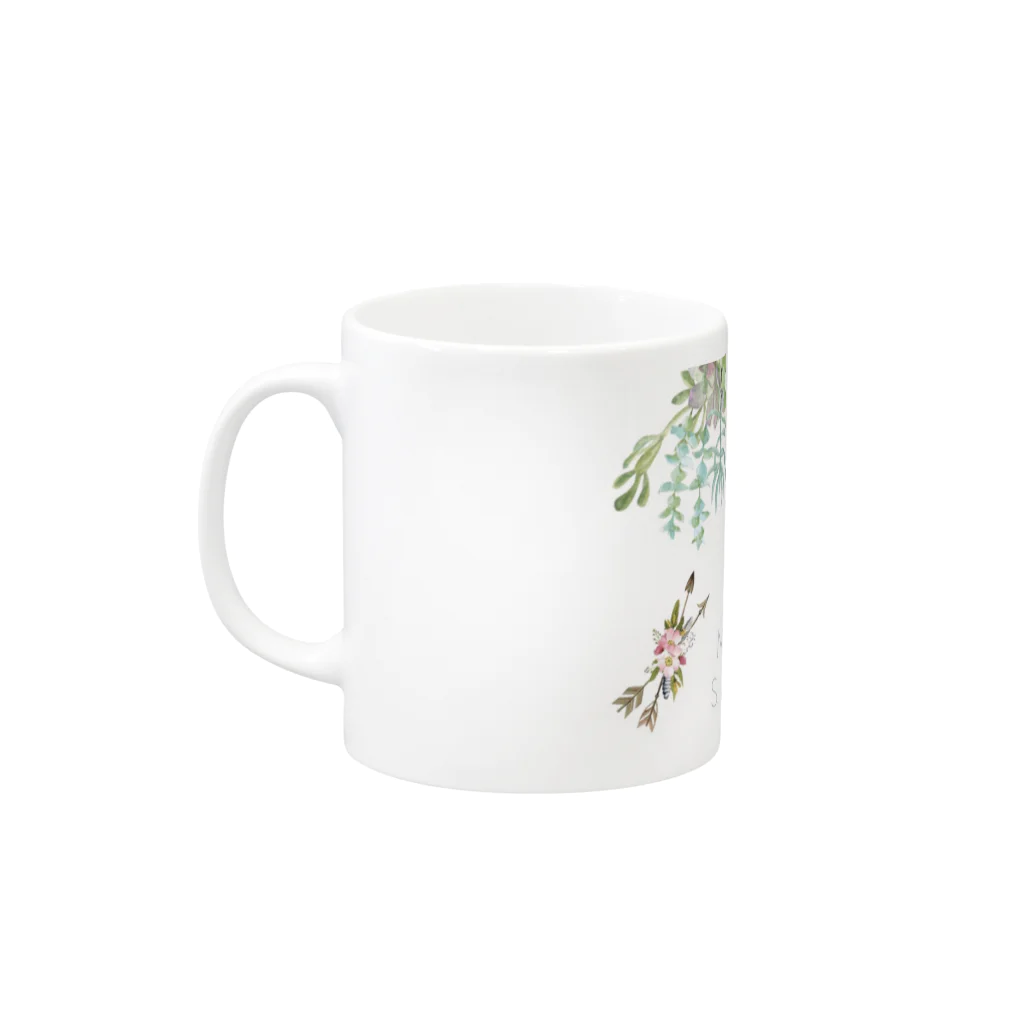 ➵✥❉ⓢ🄼🄰🅁🄸🄴❈❉✥➵のS.Marie Macrame Botanical  Mug :left side of the handle