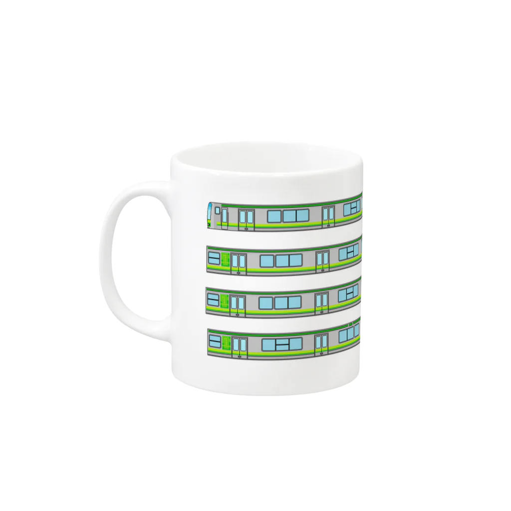 ロップイヤーの鉄道マニア向けの Mug :left side of the handle