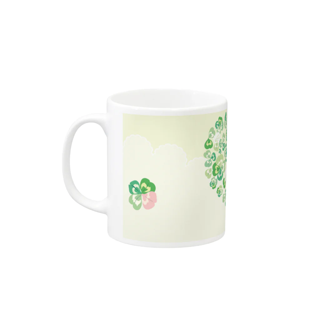 夢見る柴犬のFour-leaf-clover Mug :left side of the handle