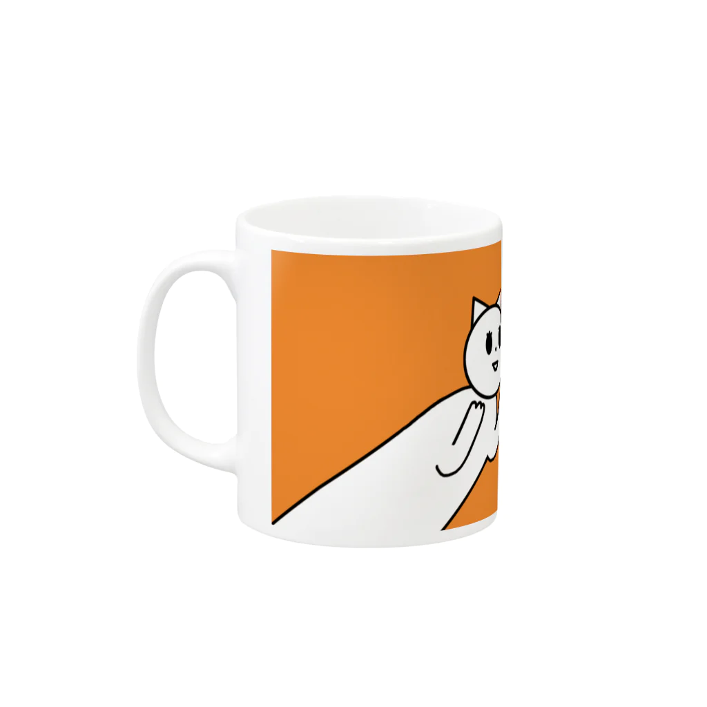 あげまんじうのかわいいネネココ｛オレンジ｝ Mug :left side of the handle