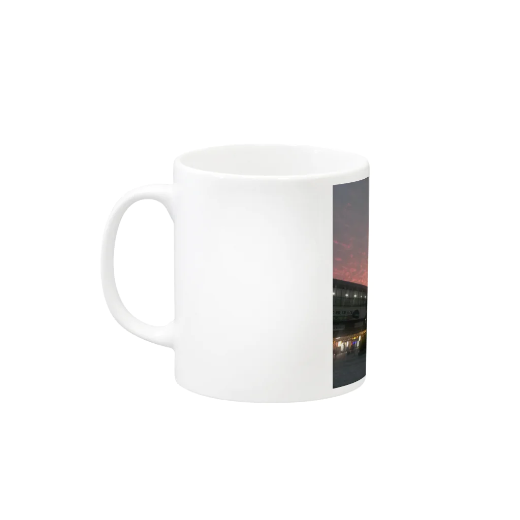 あすなの時計台×夕焼け Mug :left side of the handle