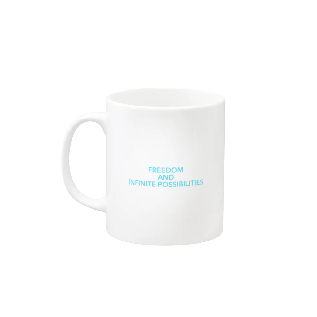 SIRO%(しろぱーせんと)のくものうえMUG（Blue） Mug :left side of the handle