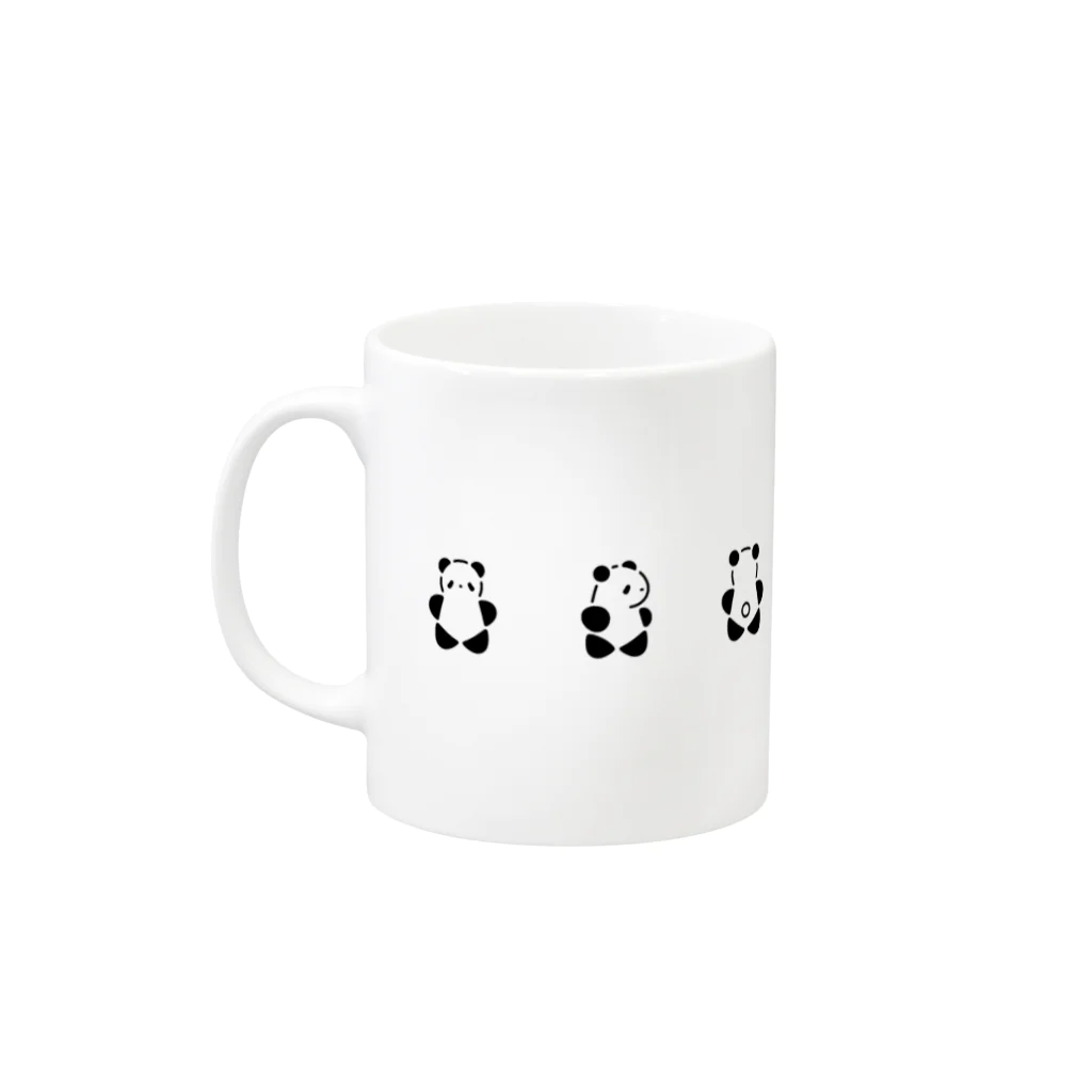 SIRO%(しろぱーせんと)のくるりんぱんだMUG（Black） Mug :left side of the handle