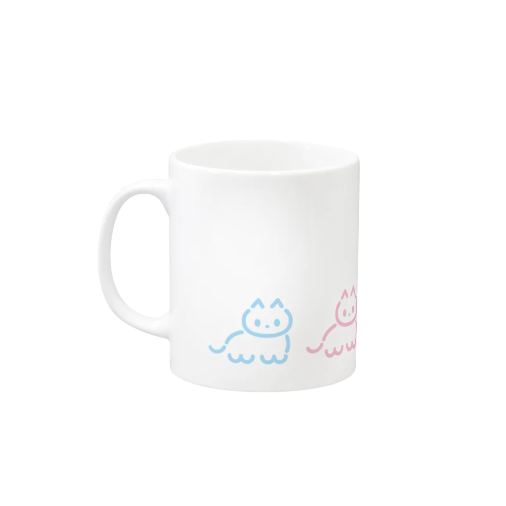 ワニ子のワニ子と子猫 Mug :left side of the handle