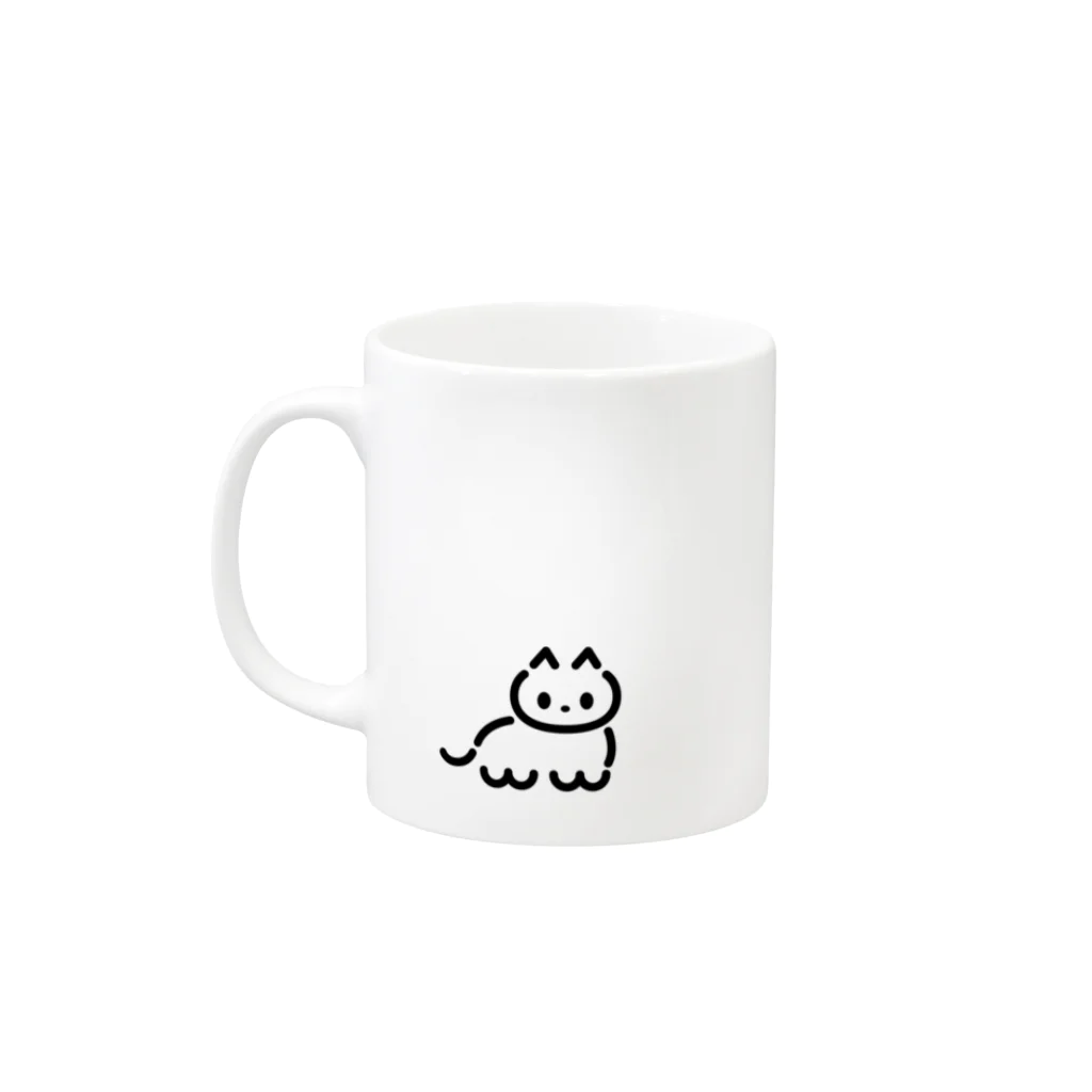 ワニ子のワニ子と子猫 Mug :left side of the handle