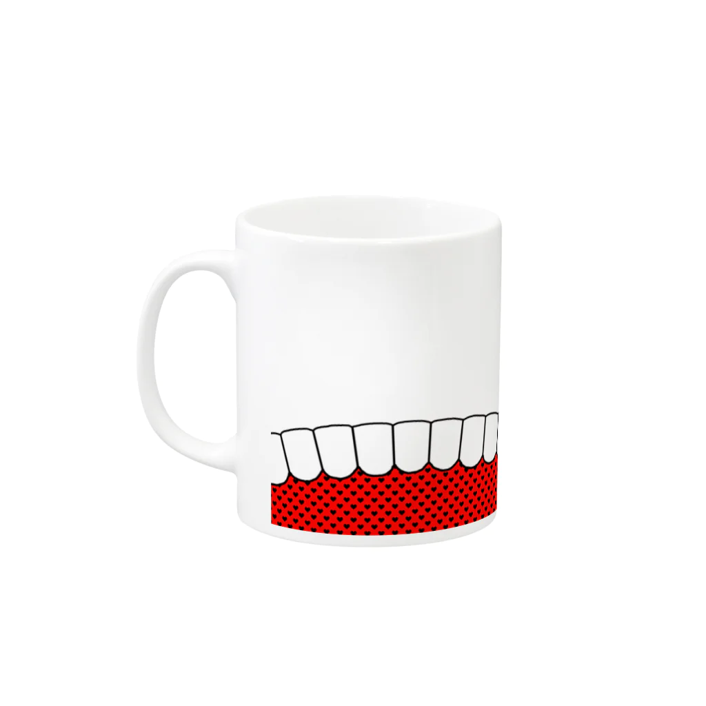 歯りきり雑貨店の歯-HA red Mug :left side of the handle