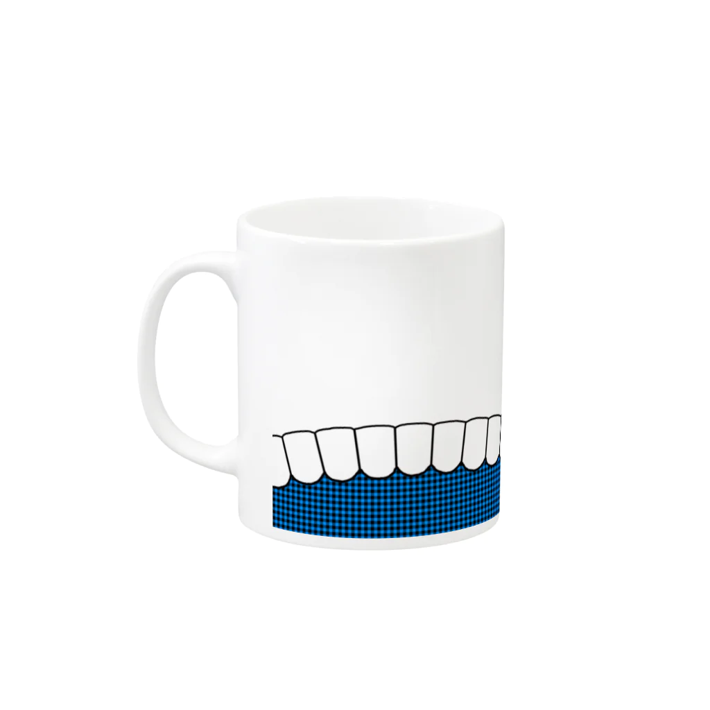 歯りきり雑貨店の歯-HA blue マグカップの取っ手の左面