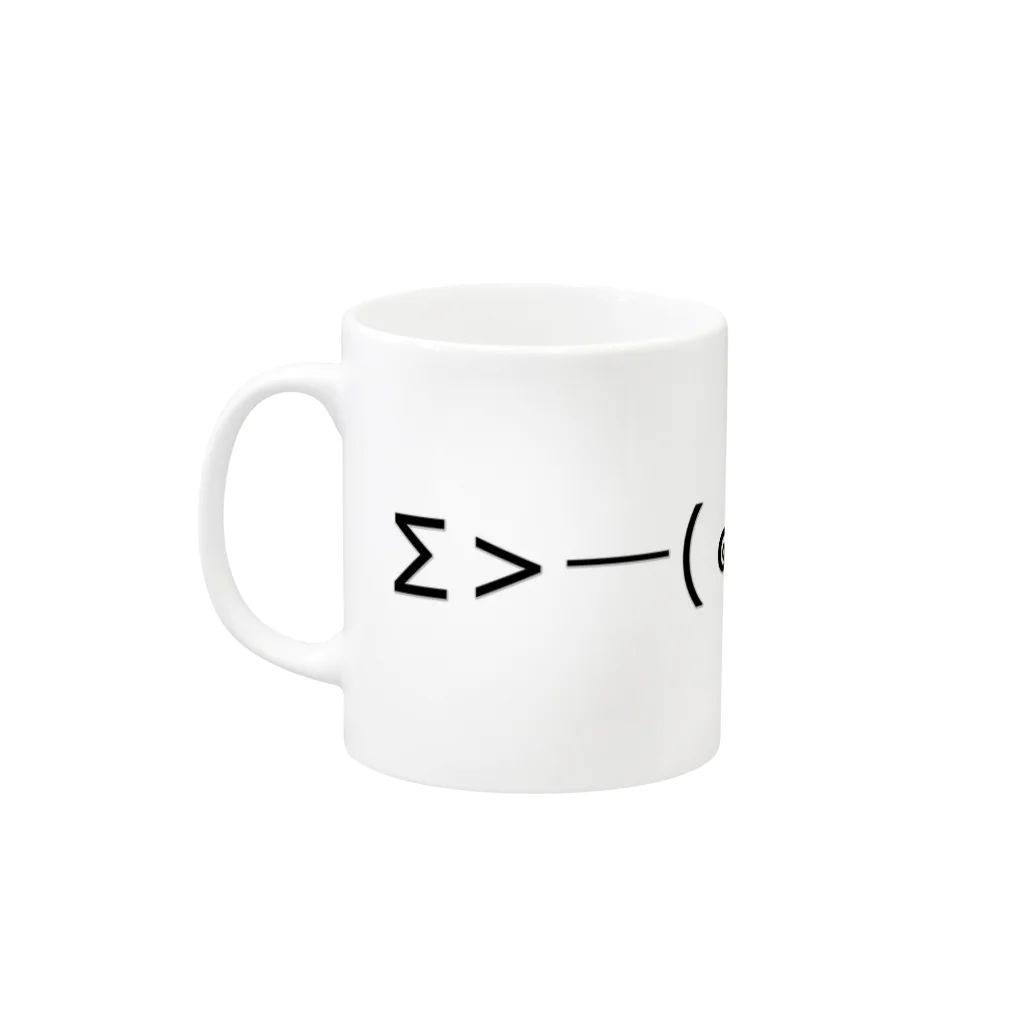 QのΣ>―(๑♡ﾛ♡๑)→ ｽﾞｯｷｭﾝ Mug :left side of the handle