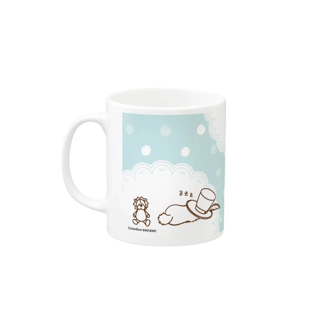 アトリエ・シシのSleeping Dog　眠たいワンコ Mug :left side of the handle