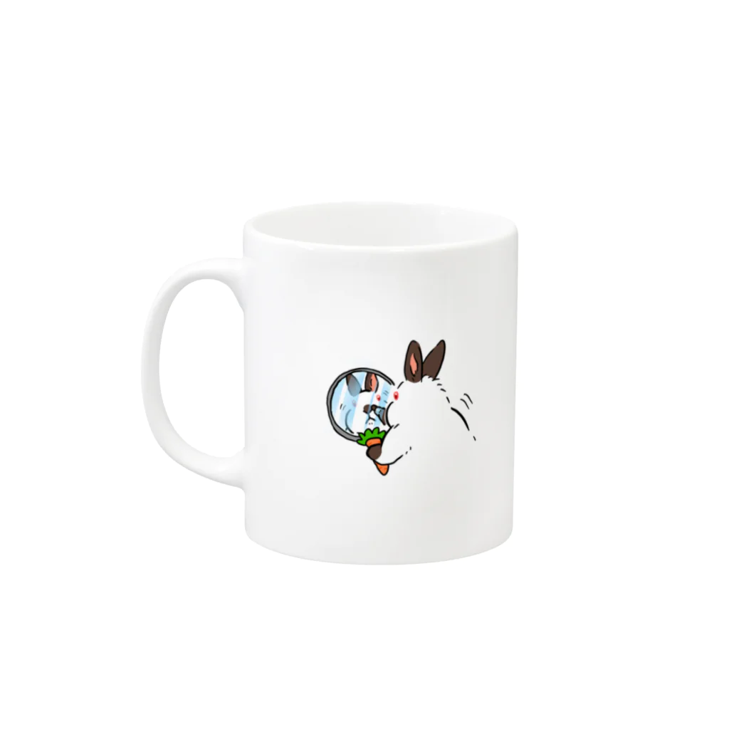 スタジオレッキスの白うさぎからヒマラヤンに変身！ Mug :left side of the handle