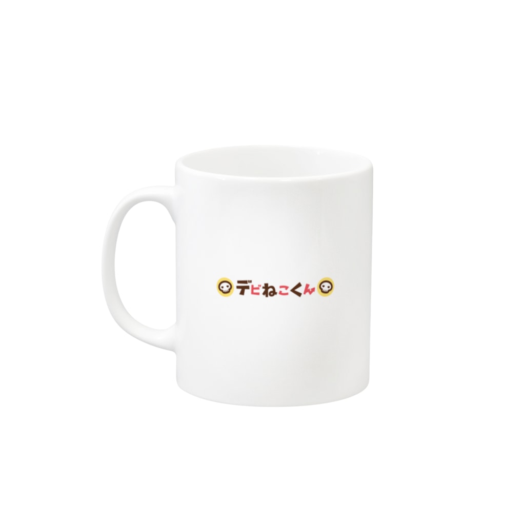 ミニマムユニヴァース@SUZURIのデビねこくんとデビねずちゃんドット絵 マグカップ Mug :left side of the handle