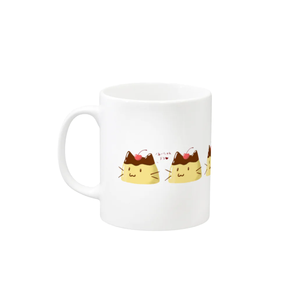 まりにゃんずのぷりにゃんの進化 Mug :left side of the handle